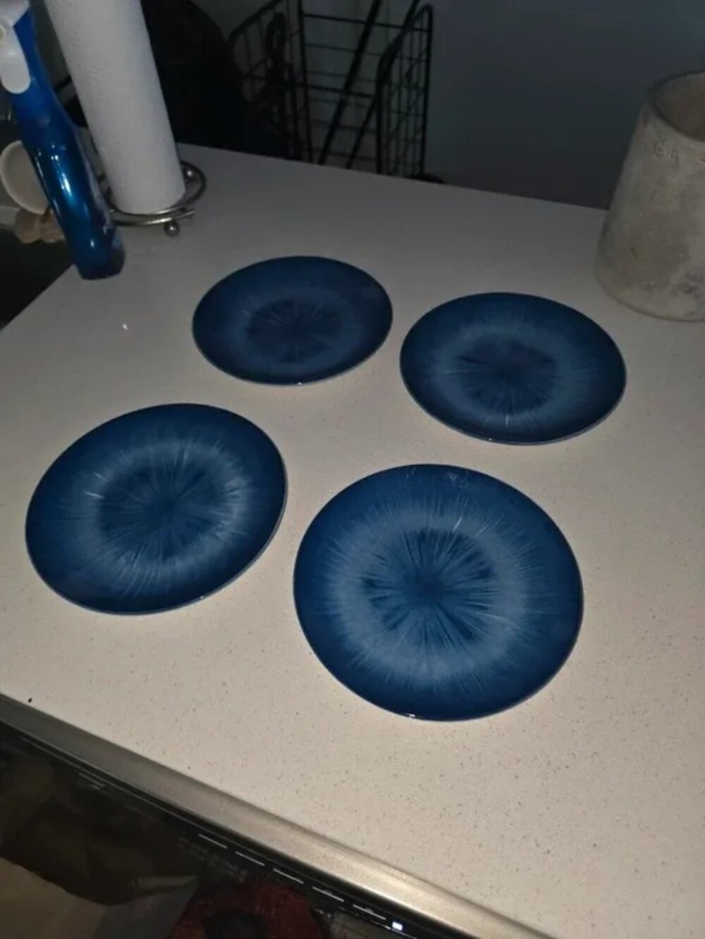 Royal Norfolk Ceramic Salad Plates plates, Royal Norfolk Blue Burst - Picture 3 of 8